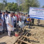 Ranoj Pegu, Education Minister of Assam & Mahbubul Hoque, Hon'ble Chancellor USTM laying foundation at KNB Women's College (KBWC)