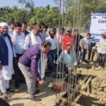 Ranoj Pegu, Education Minister of Assam & Mahbubul Hoque, Hon'ble Chancellor USTM laying foundation at KNB Women's College (KBWC)