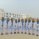 Students of KNB women's college (KBWC) at the college Academic building